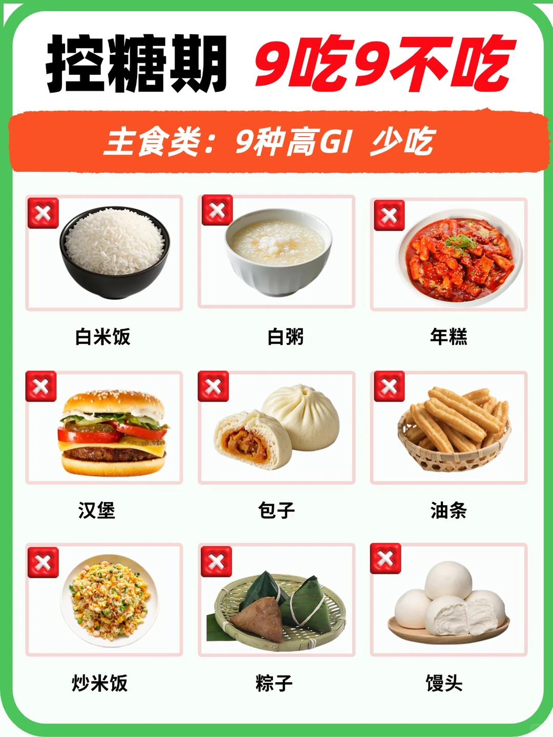 控糖期9吃9不吃！赶紧收藏起来！