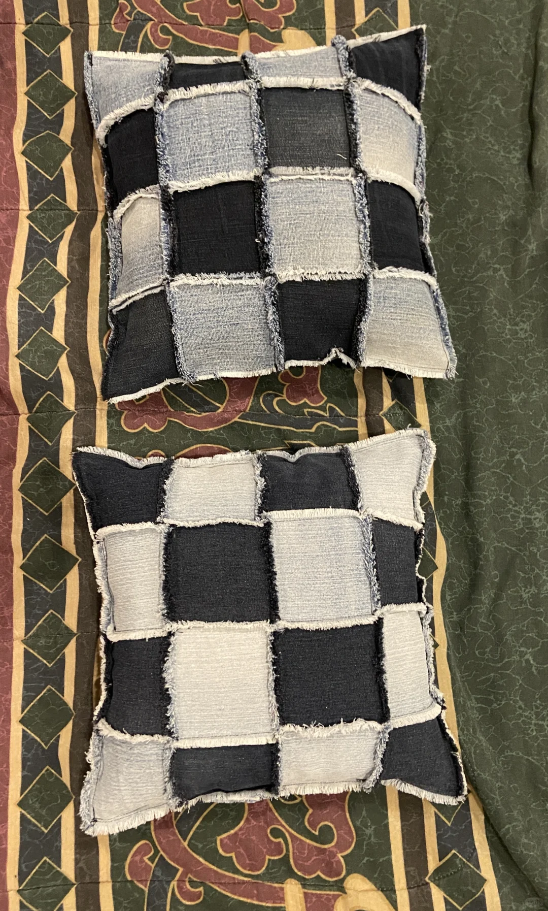 旧物改造：旧牛仔裤（3）-抱枕