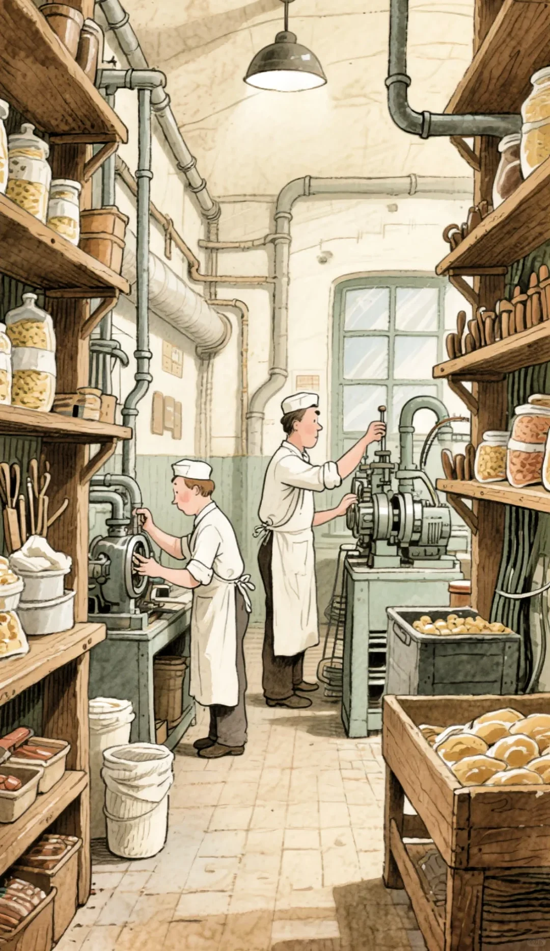 ?和插画小人一起去食品工厂做面包