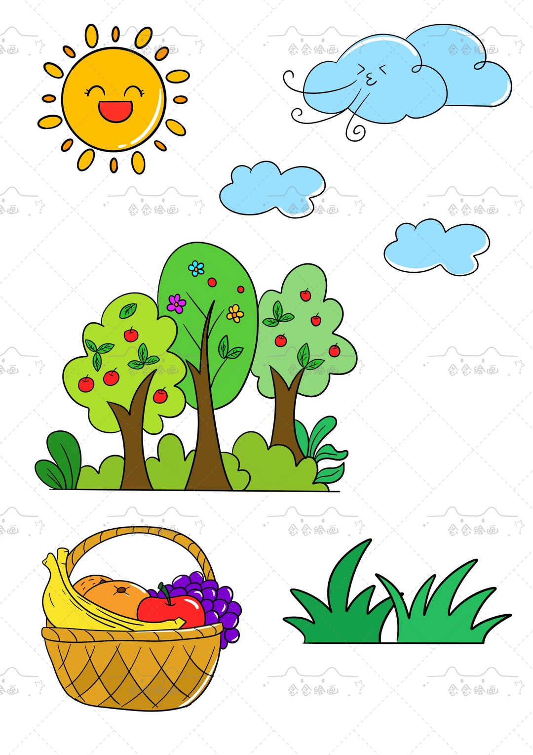 手工立体英语制作手工制品展示线稿可打印