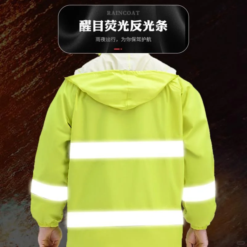 跨境制作反光pvc雨衣 交通执勤户外环卫