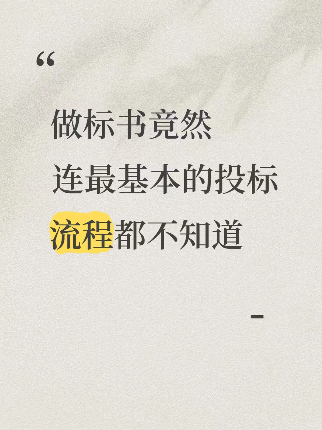 做标书竟然连最基本的投标流程都不知道