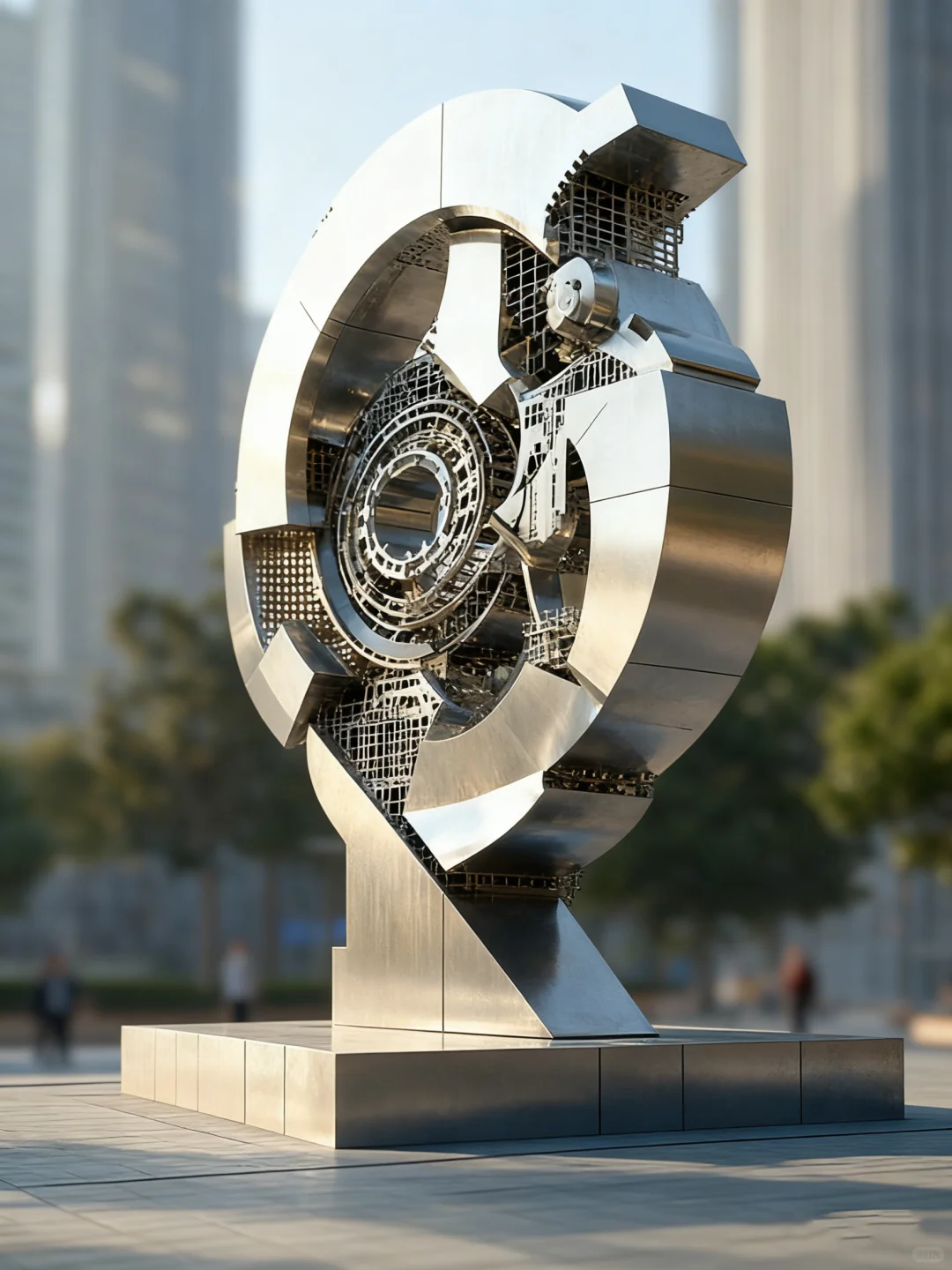 不锈钢机械雕塑|让科创园区拥有灵魂地标