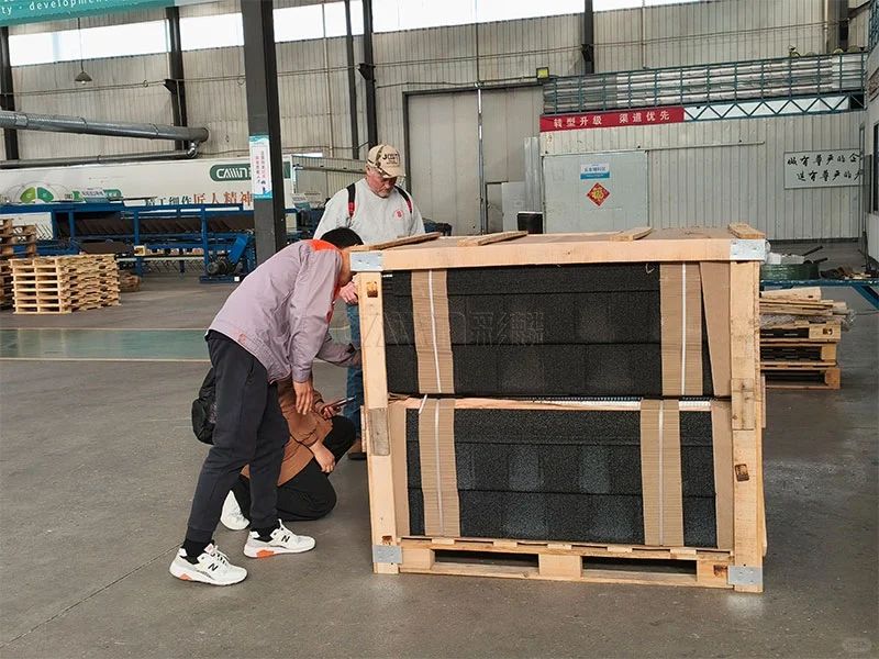 北美客户都来考察！亲临彩麟工厂验证彩石瓦