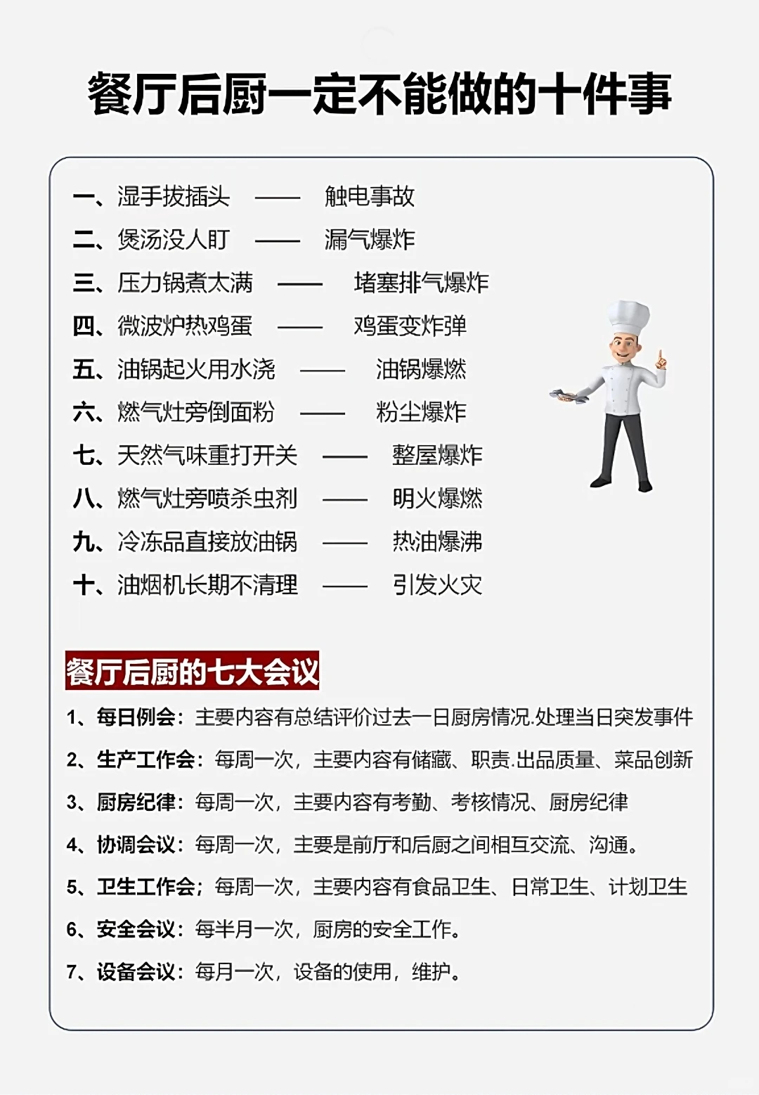 餐厅后厨一定不能做的十件事一、湿手拔插