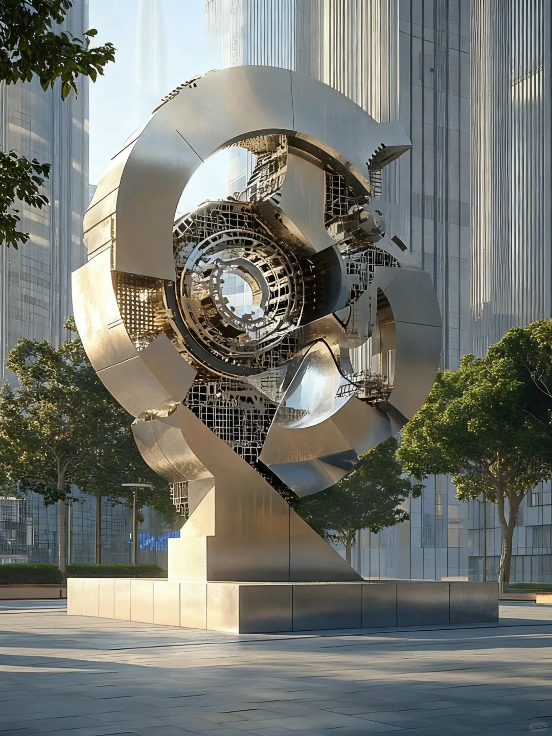不锈钢机械雕塑|让科创园区拥有灵魂地标
