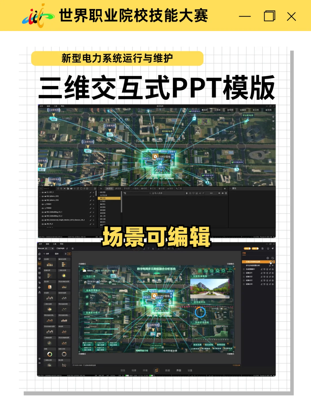 世界职业院校技能大赛|电网王炸三维PPT