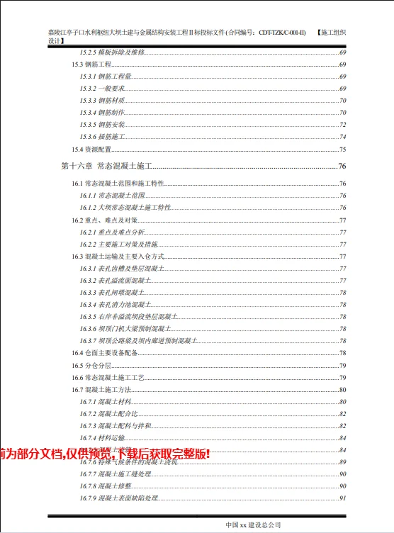 大坝土建与金属结构安装工程480