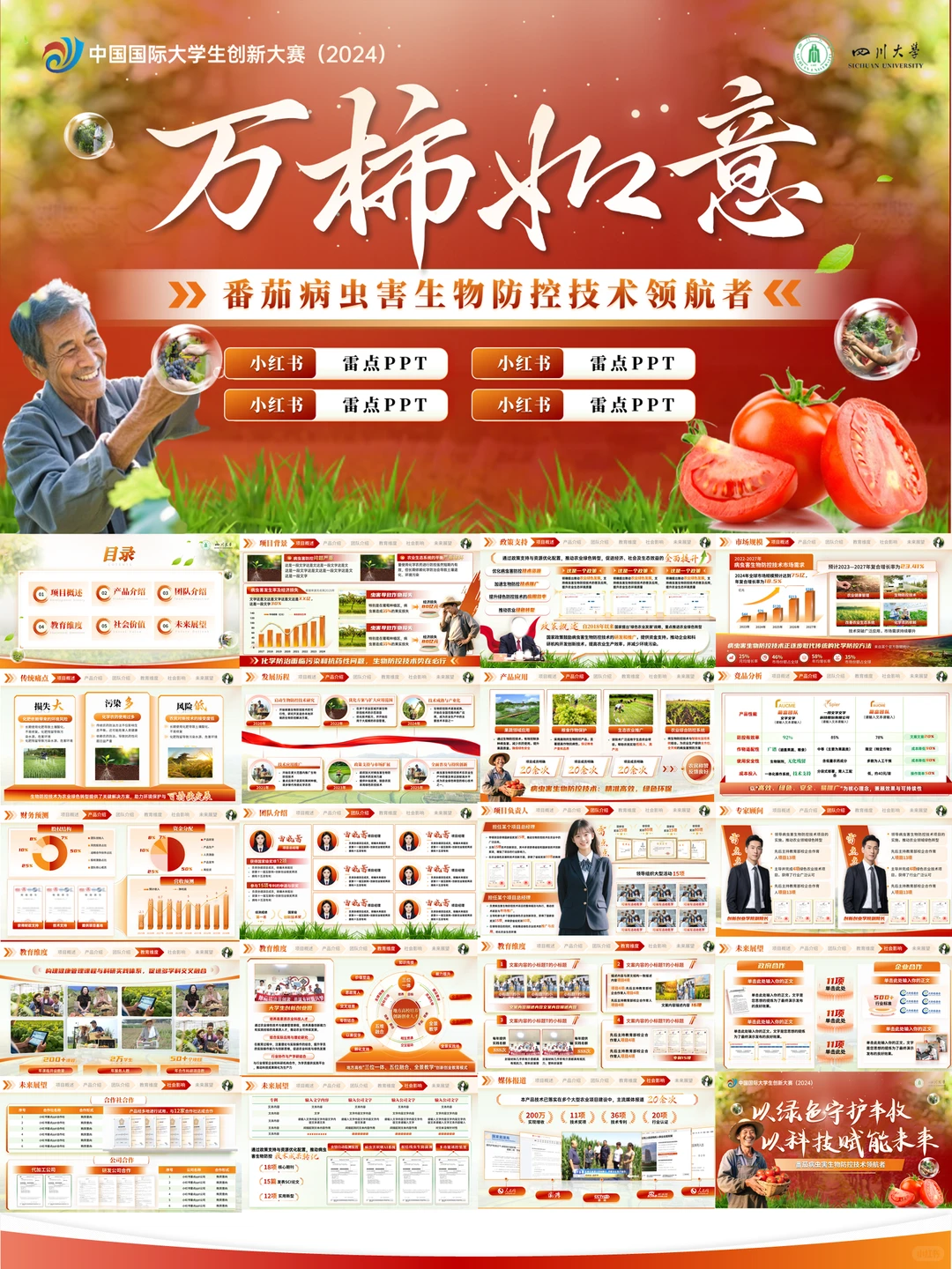 挑战杯农业类，葡萄种植等PPT模板?