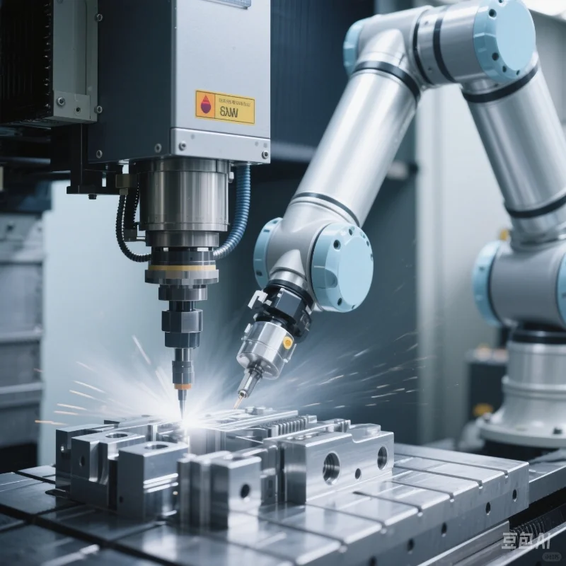 当机械臂遇上数控机床！这精度也太绝了吧！