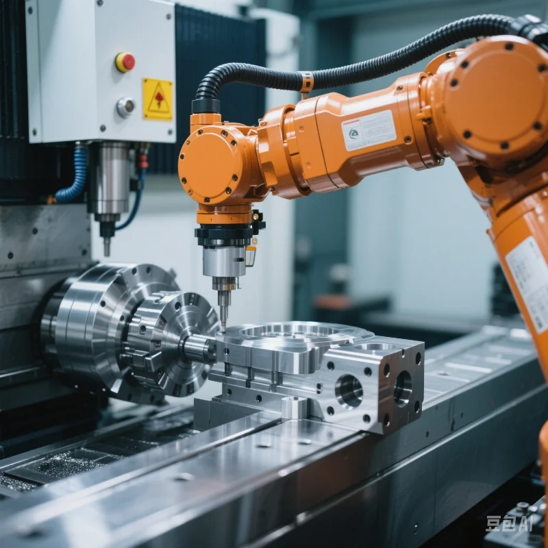 当机械臂遇上数控机床！这精度也太绝了吧！