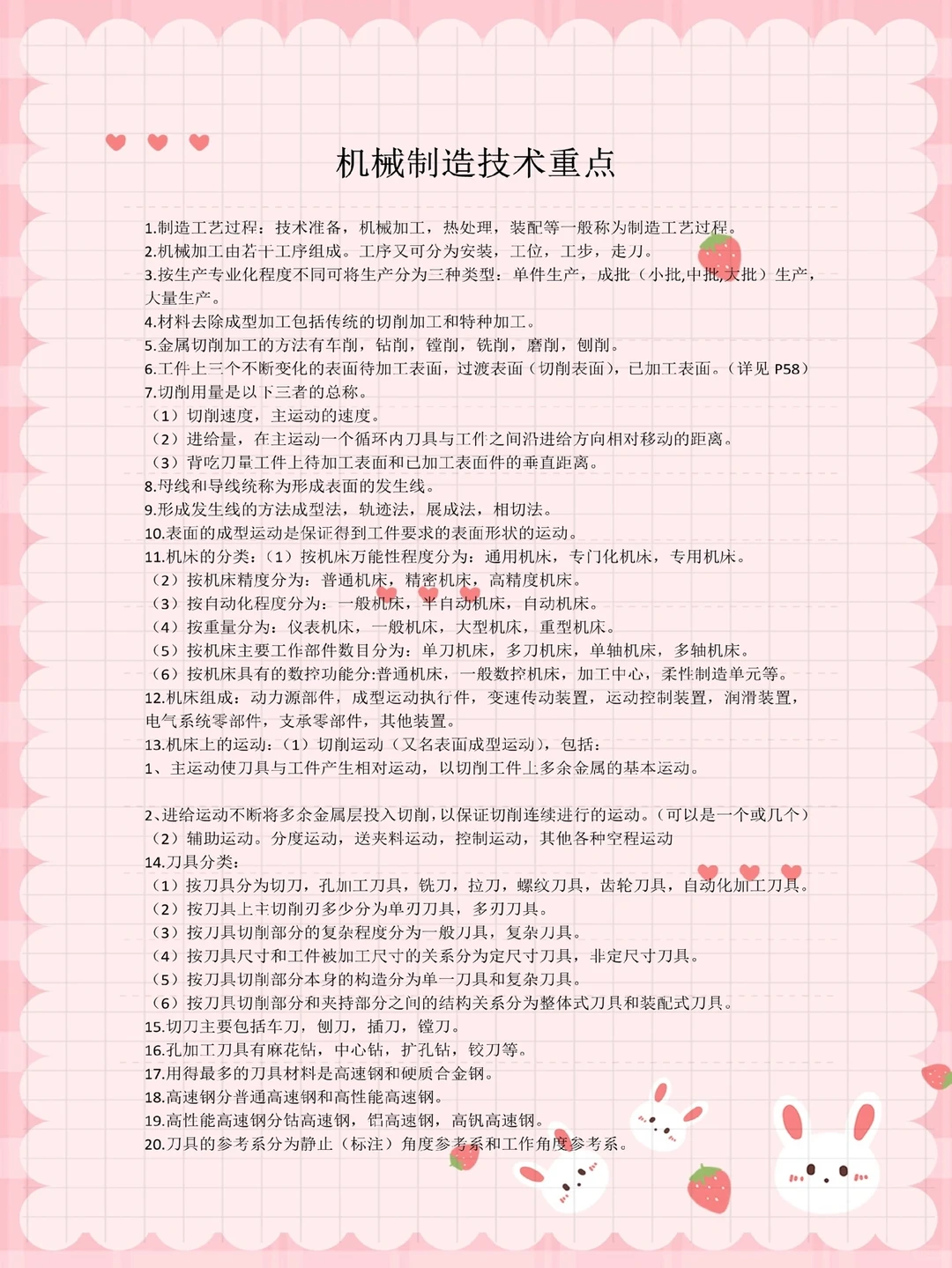 机械制造技术重点笔记！期末考试再也不慌了