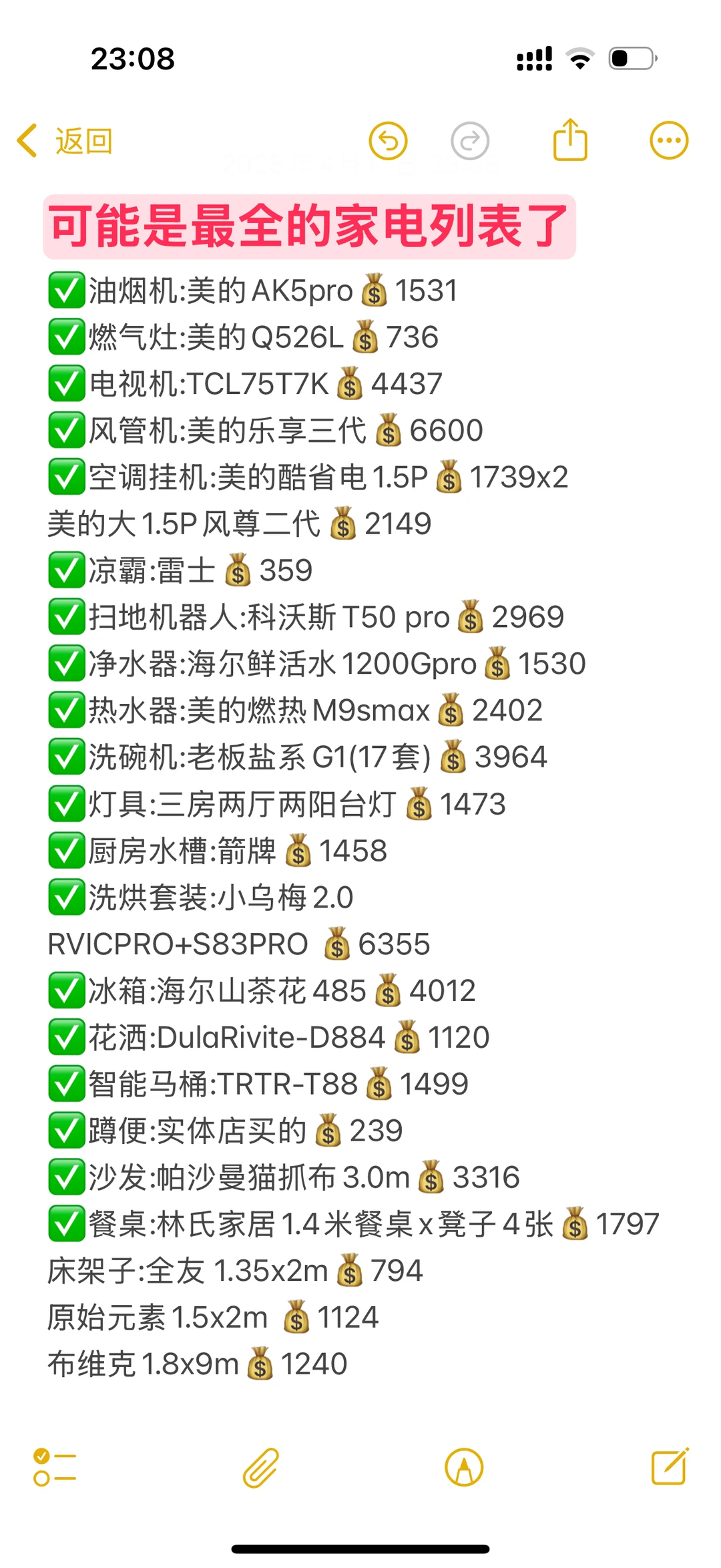 ?应该是最齐全的清单啦