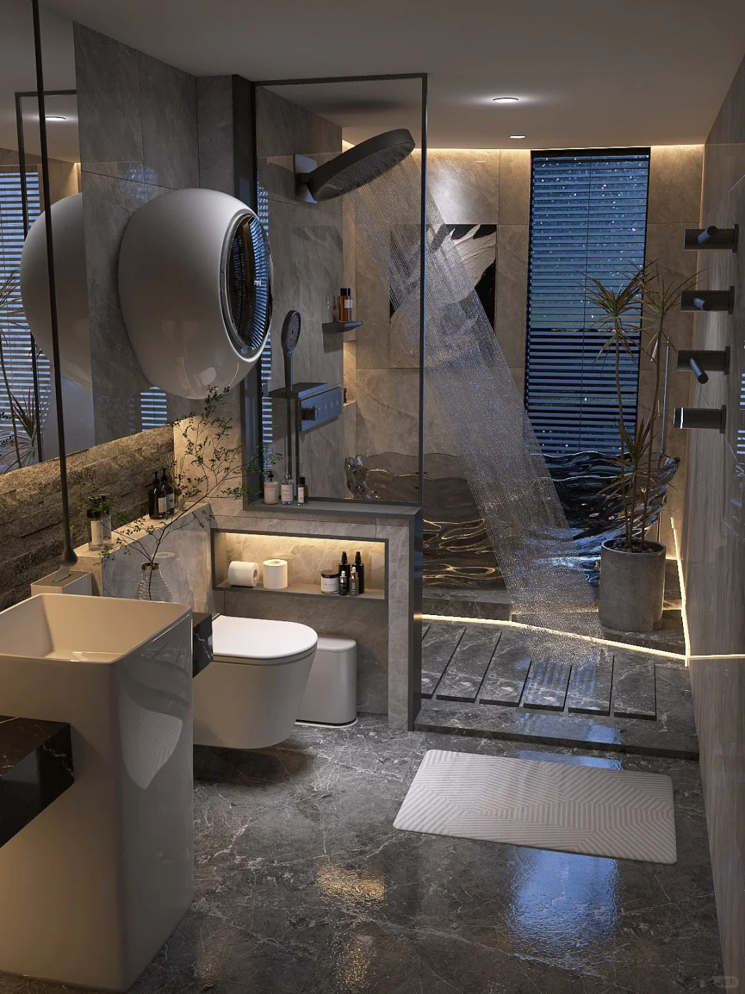 ?没想到这么成功，这浴室也太高级了