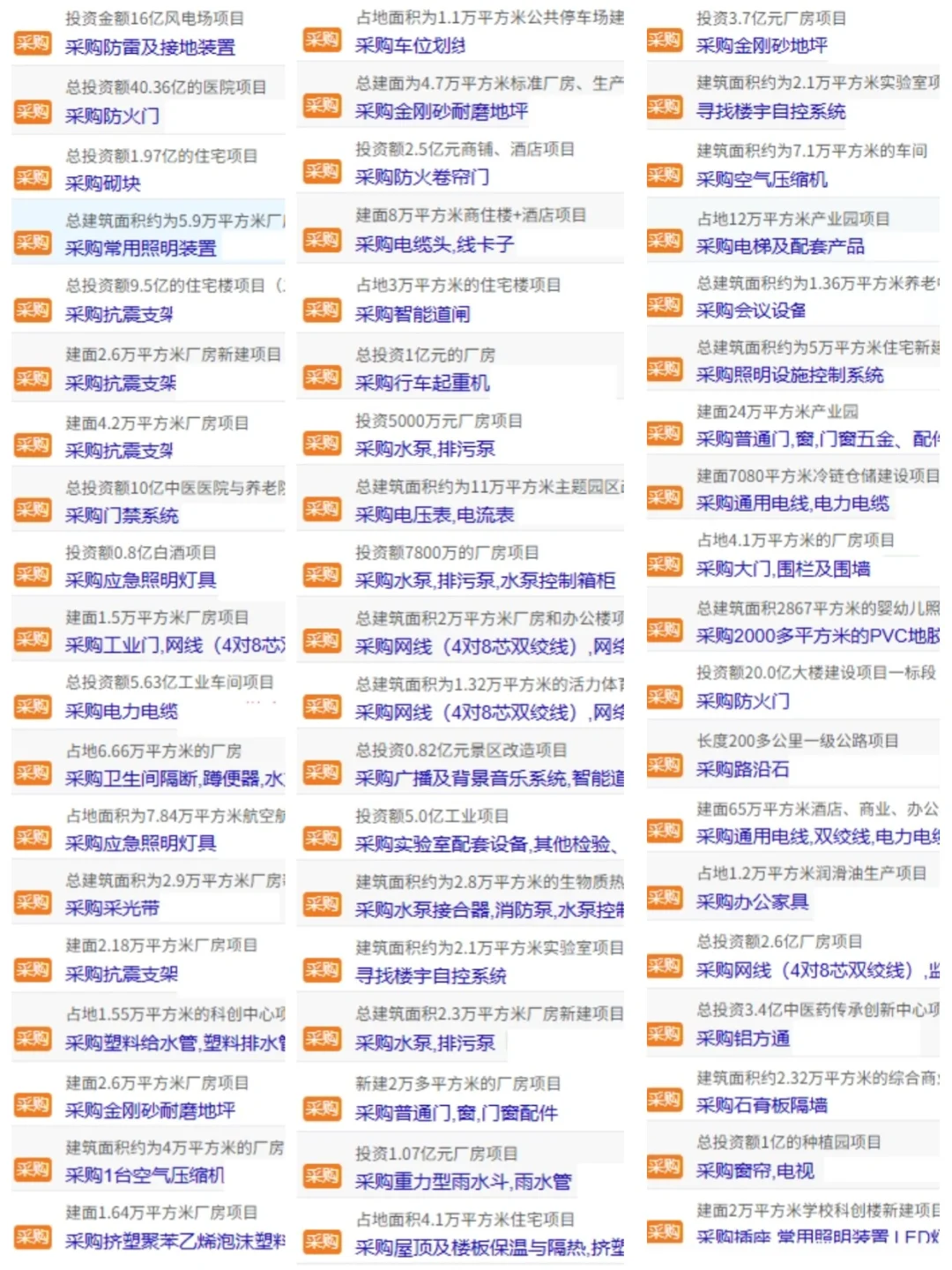 工程采购信息更新