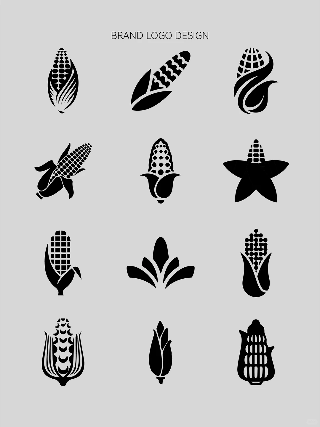 简约大气农作物logo设计分享！玉米logo！