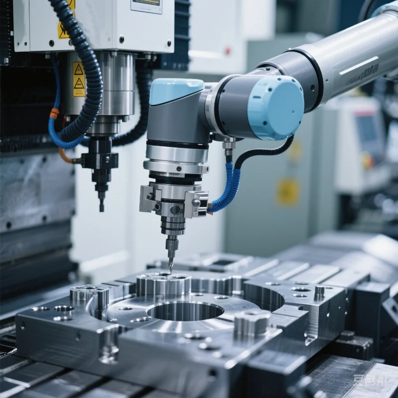 当机械臂遇上数控机床！这精度也太绝了吧！