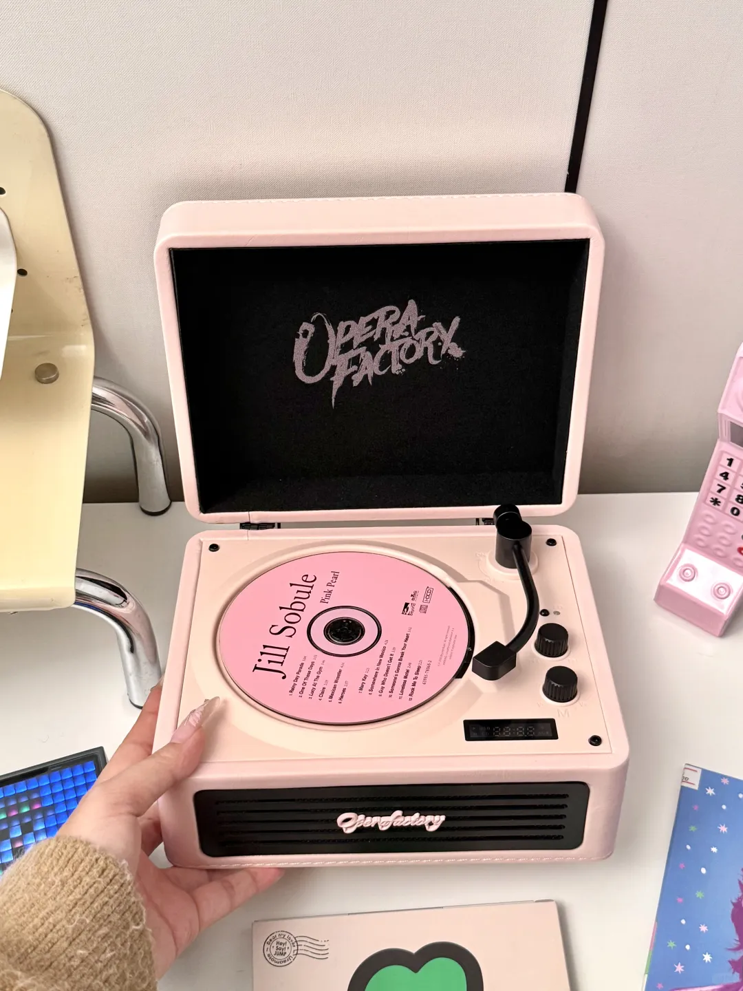 终于等到我心心念念的CD机了?粉粉的好美