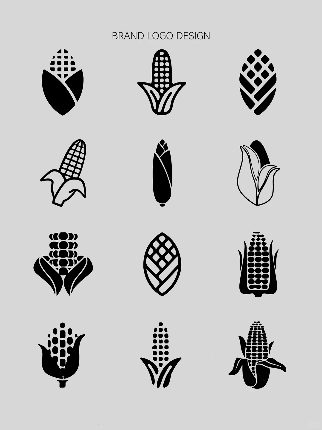 简约大气农作物logo设计分享！玉米logo！