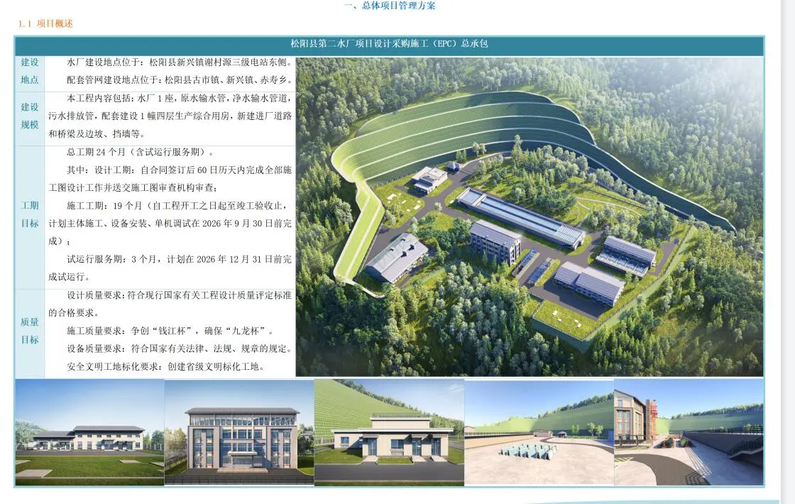 某水厂项目采购设计施工总承包，中标案例展