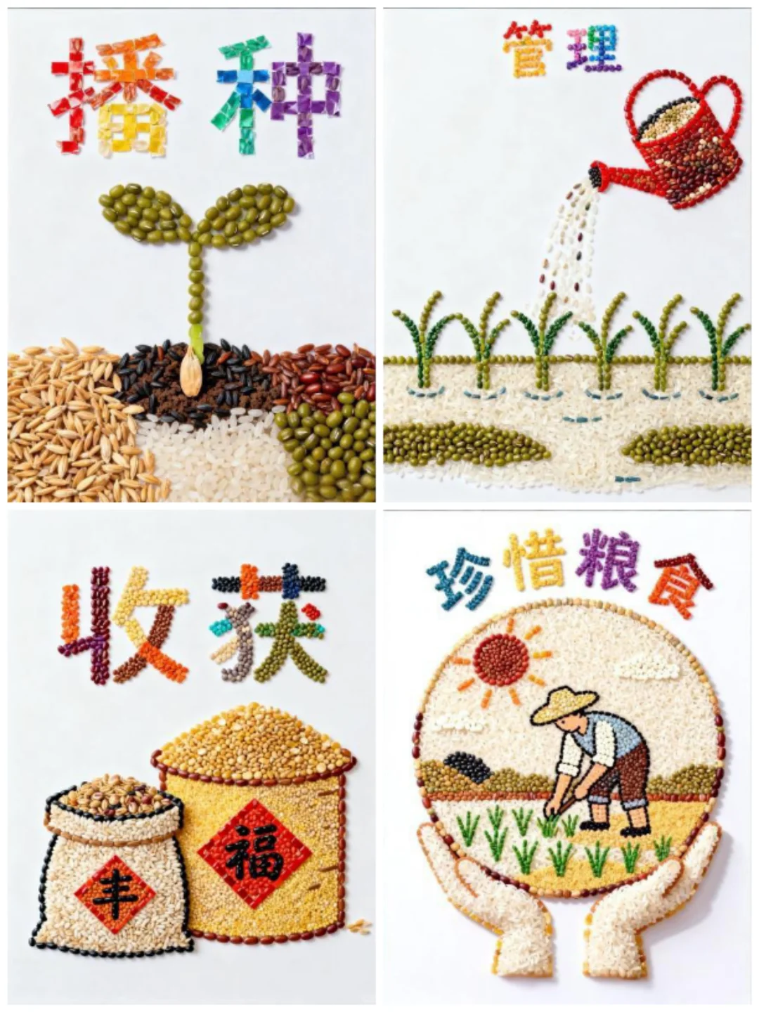挑战五谷杂粮拼贴画596天|第45个世界粮食日