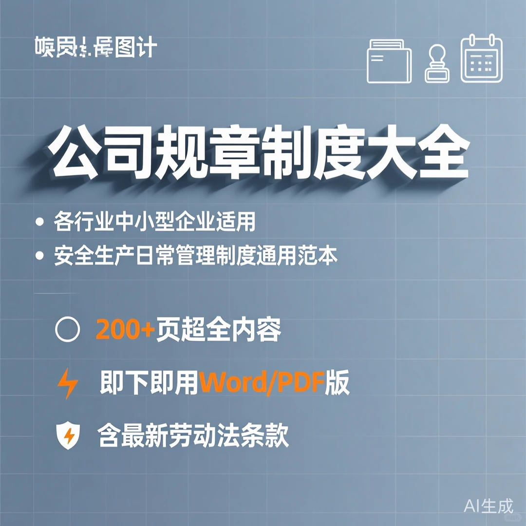 安全生产制度范本｜中小企业通用管理手册