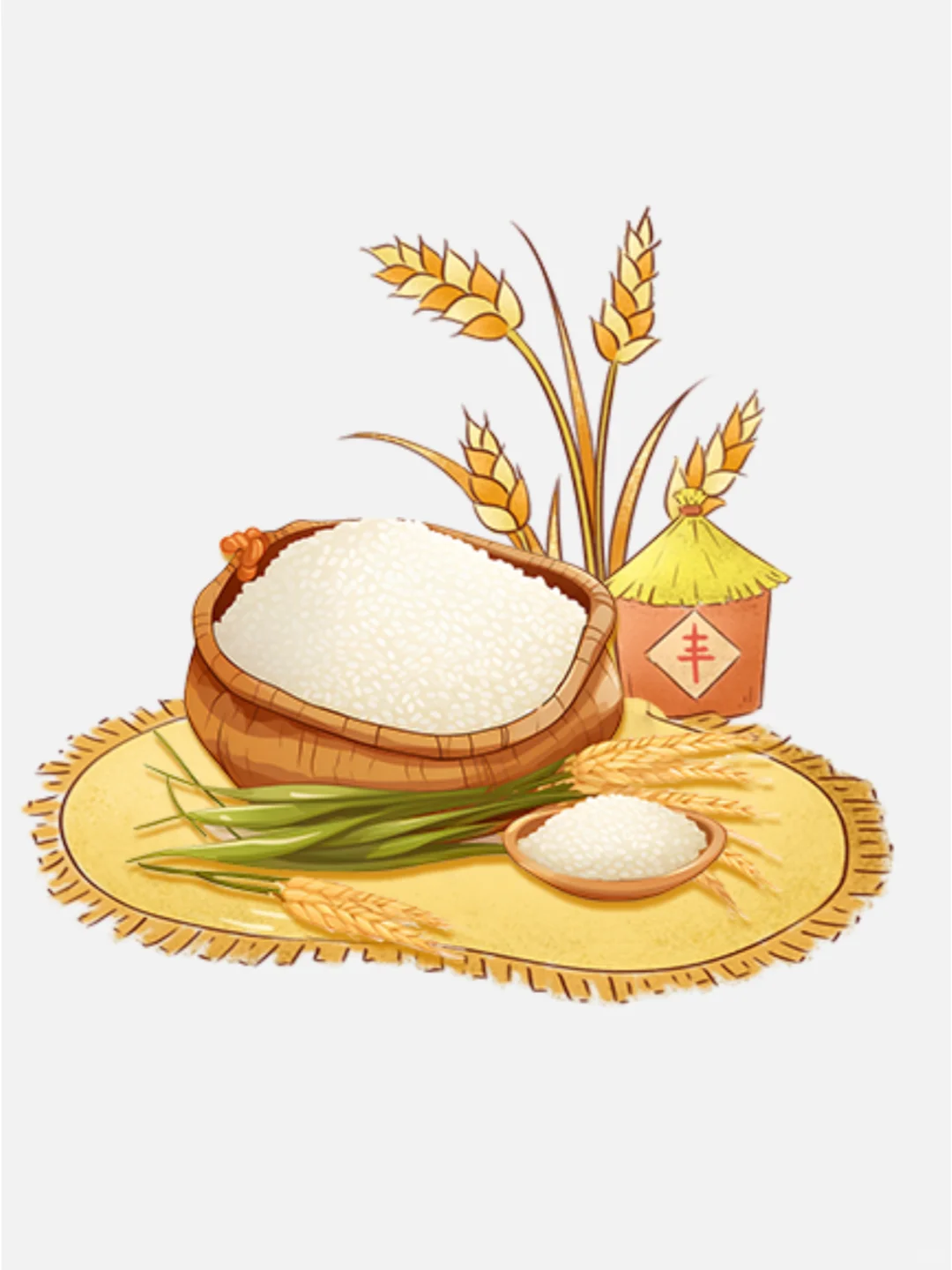 秋季丰收?粮食日免扣png插画素材?