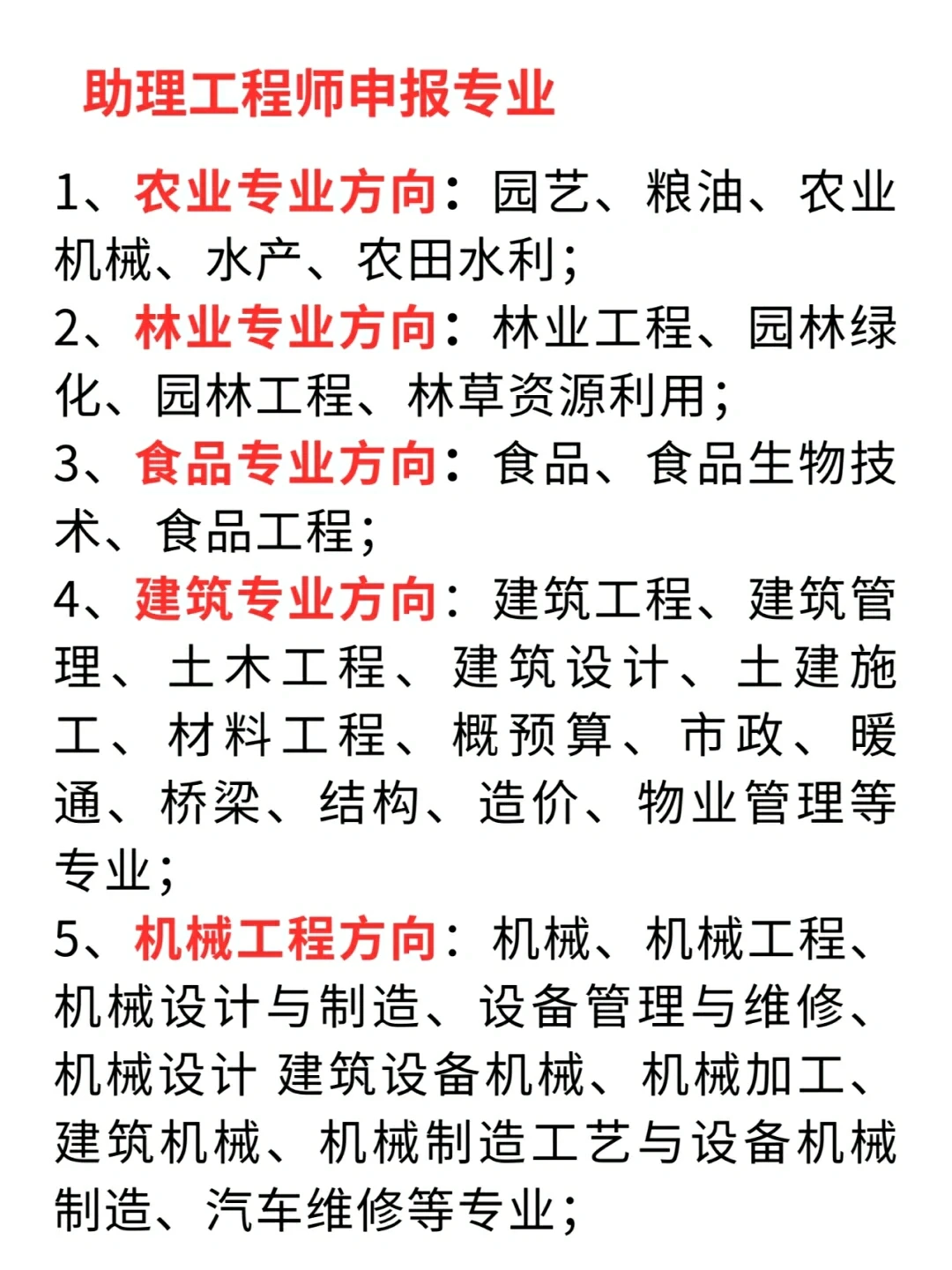 初级职称专业表