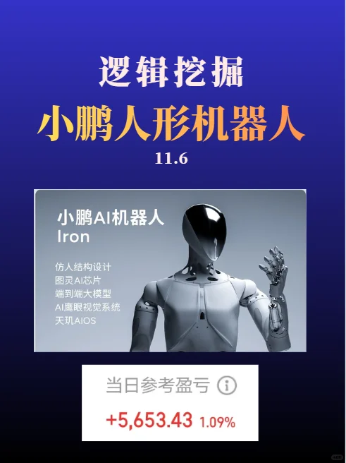 11.6小鹏人形机器人逻辑挖掘