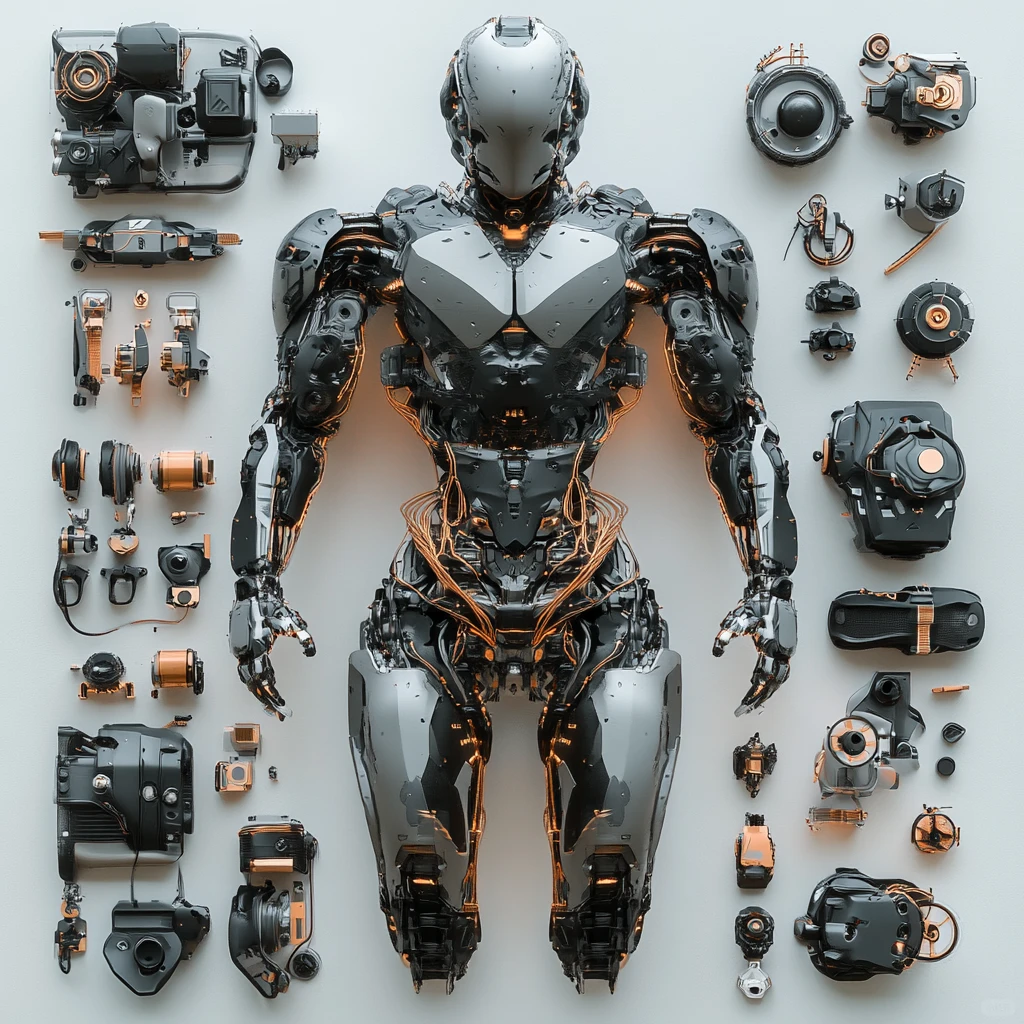 人形机器人内部构造拆解（含柔性执行器）