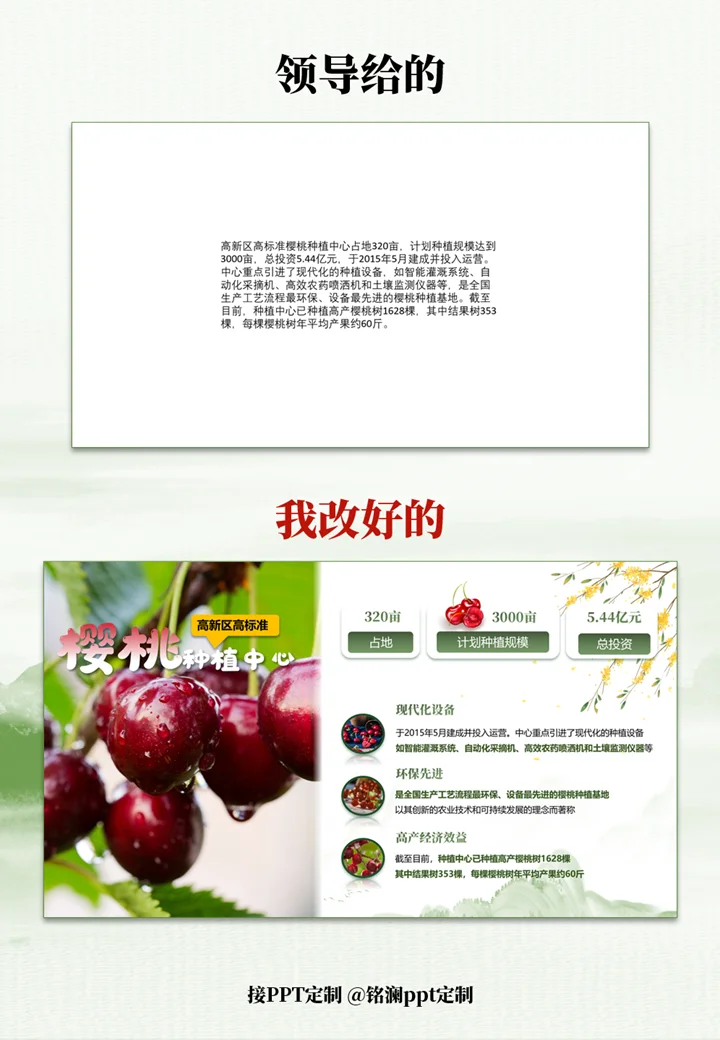 樱桃种植基地ppt定制