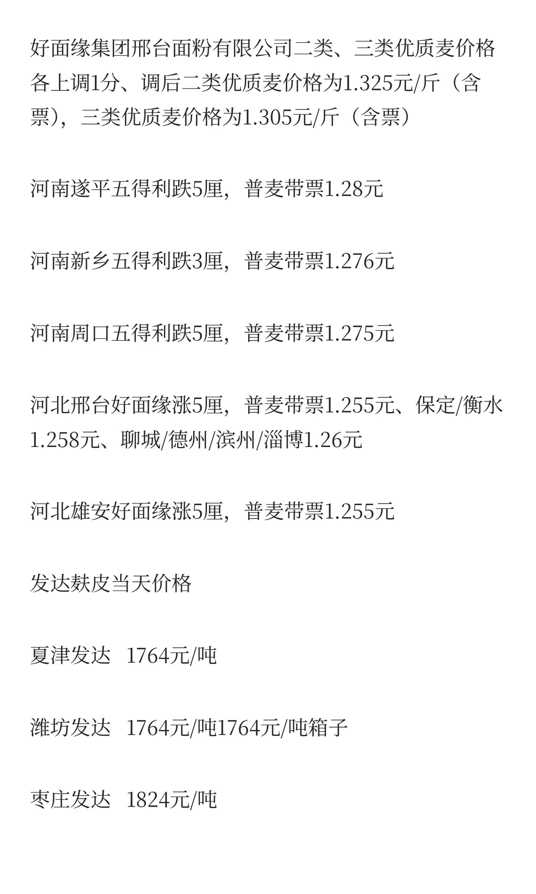 11月26日最新小麦玉米价格