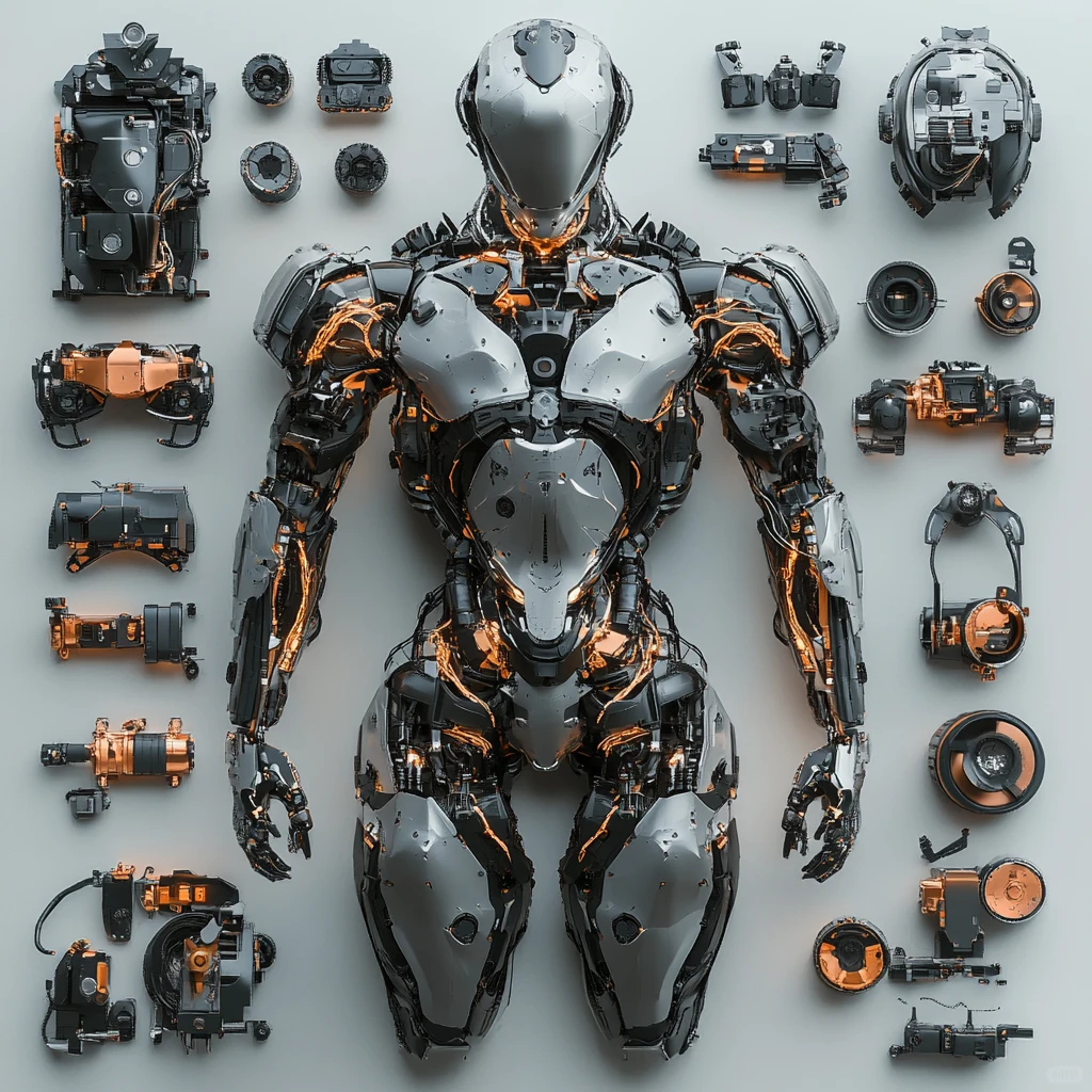 人形机器人内部构造拆解（含柔性执行器）