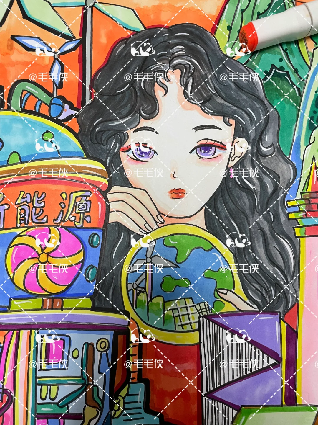 《生生共息》新能源科幻主题绘画?