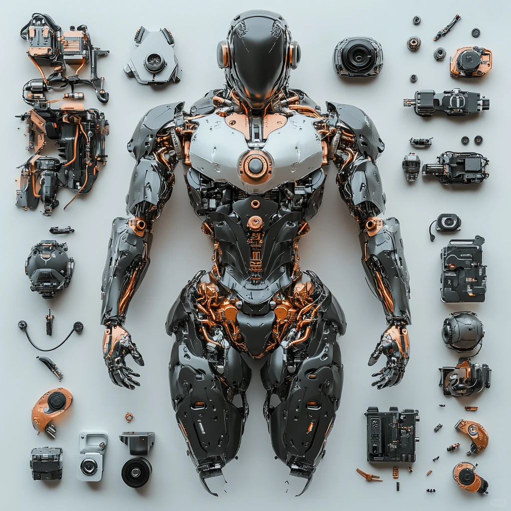 人形机器人内部构造拆解（含柔性执行器）