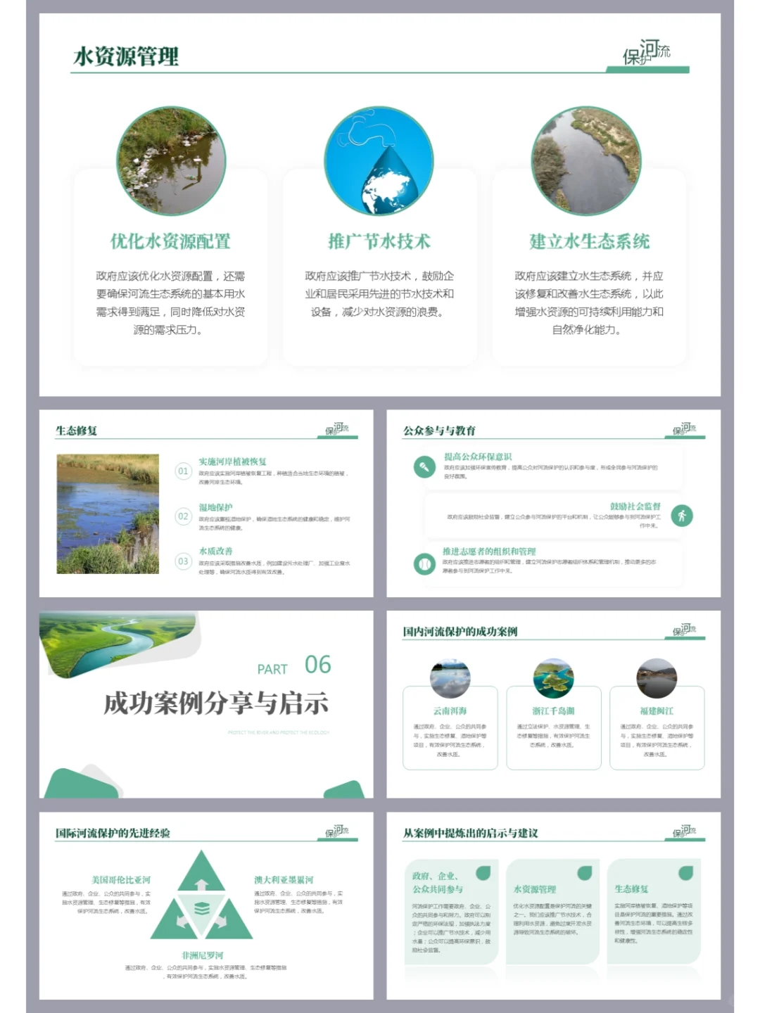 高品质ppt ▏保护河流文化宣传守护碧水清流