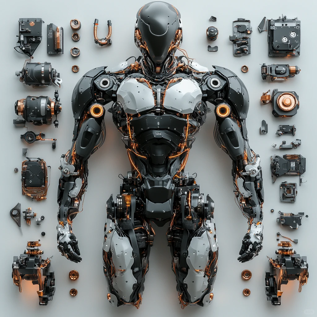 人形机器人内部构造拆解（含柔性执行器）