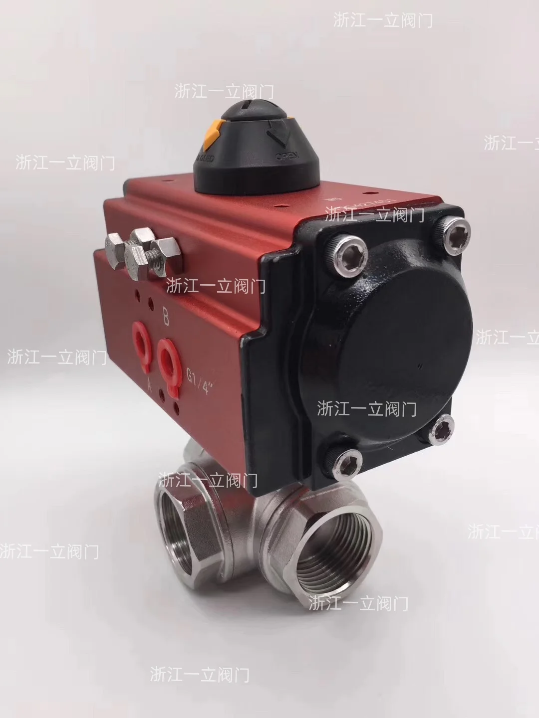 气动球阀是球阀配上气动执行器