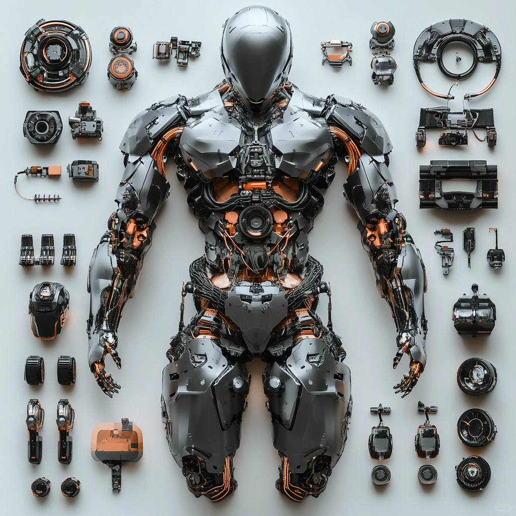 人形机器人内部构造拆解（含柔性执行器）