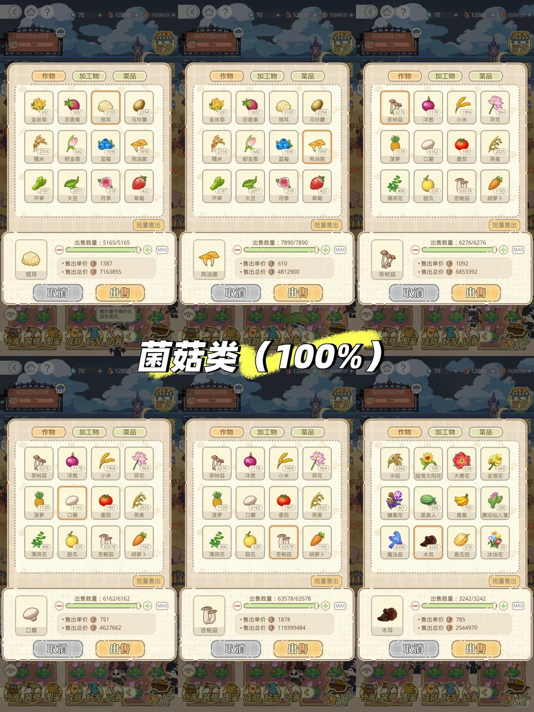 花卉水果菌菇价格一览表