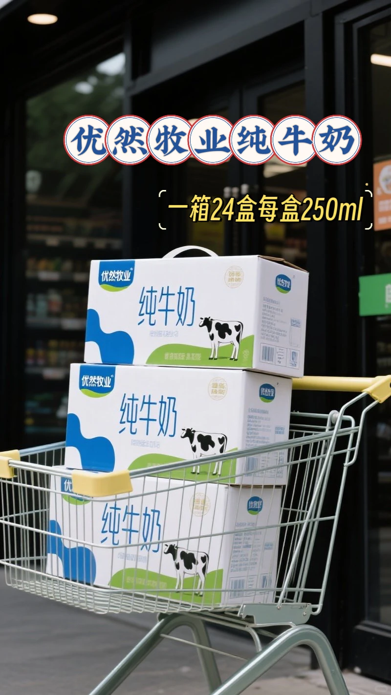 妈妈也快来薅优然牧业纯牛奶羊毛巨好喝