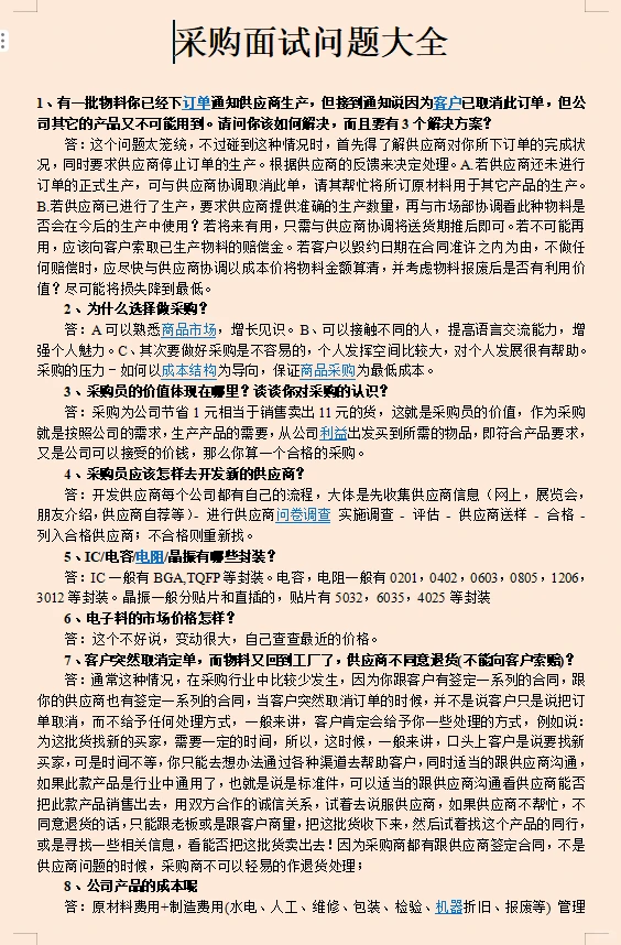 5天参加了6次采购面试