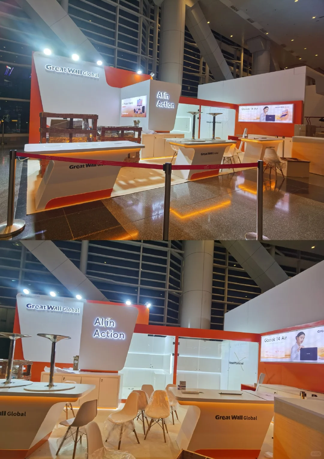 ??香港展 |最新简约橙色展台设计搭建