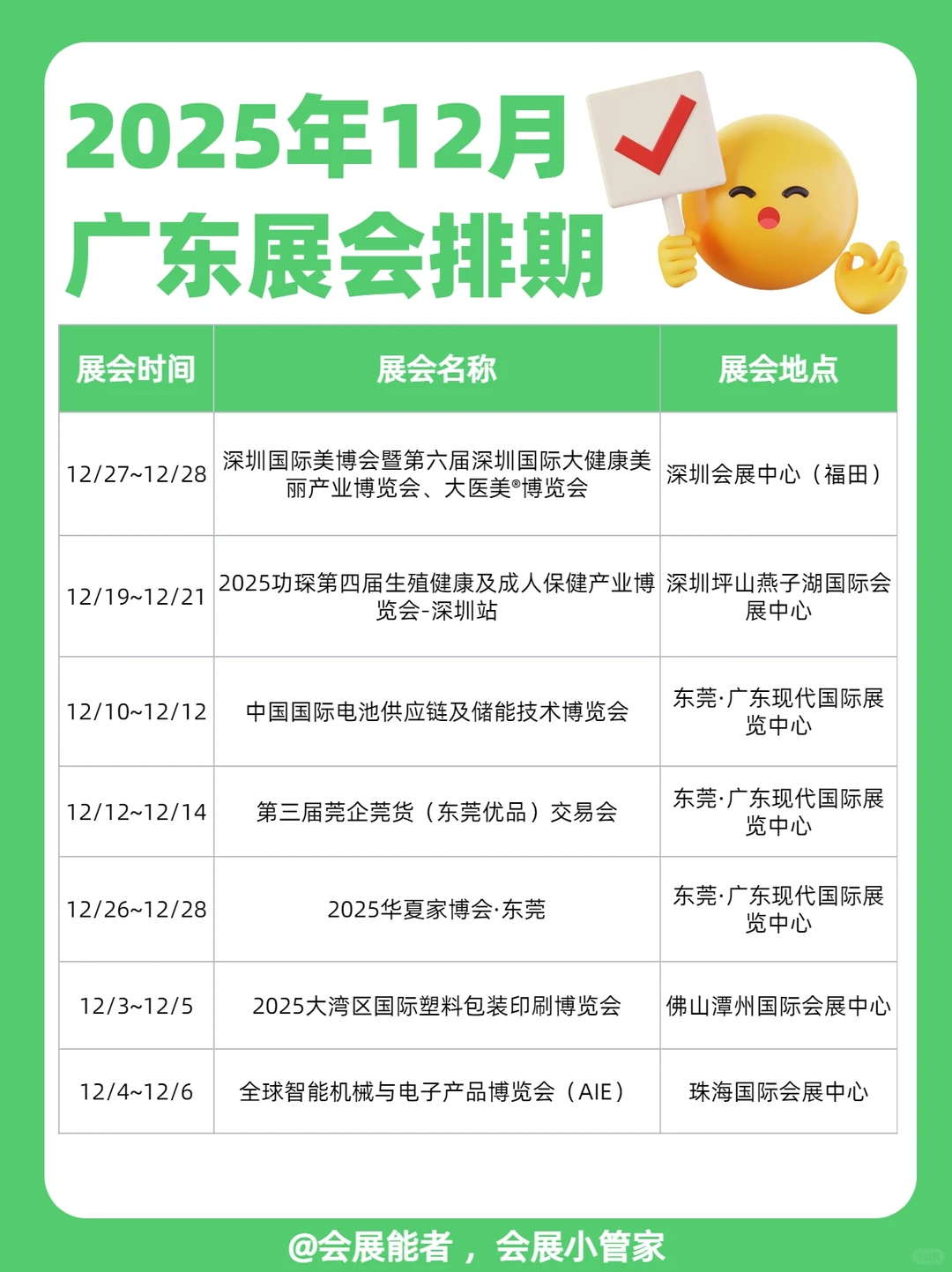 12月广东展会排期，精彩提前看！