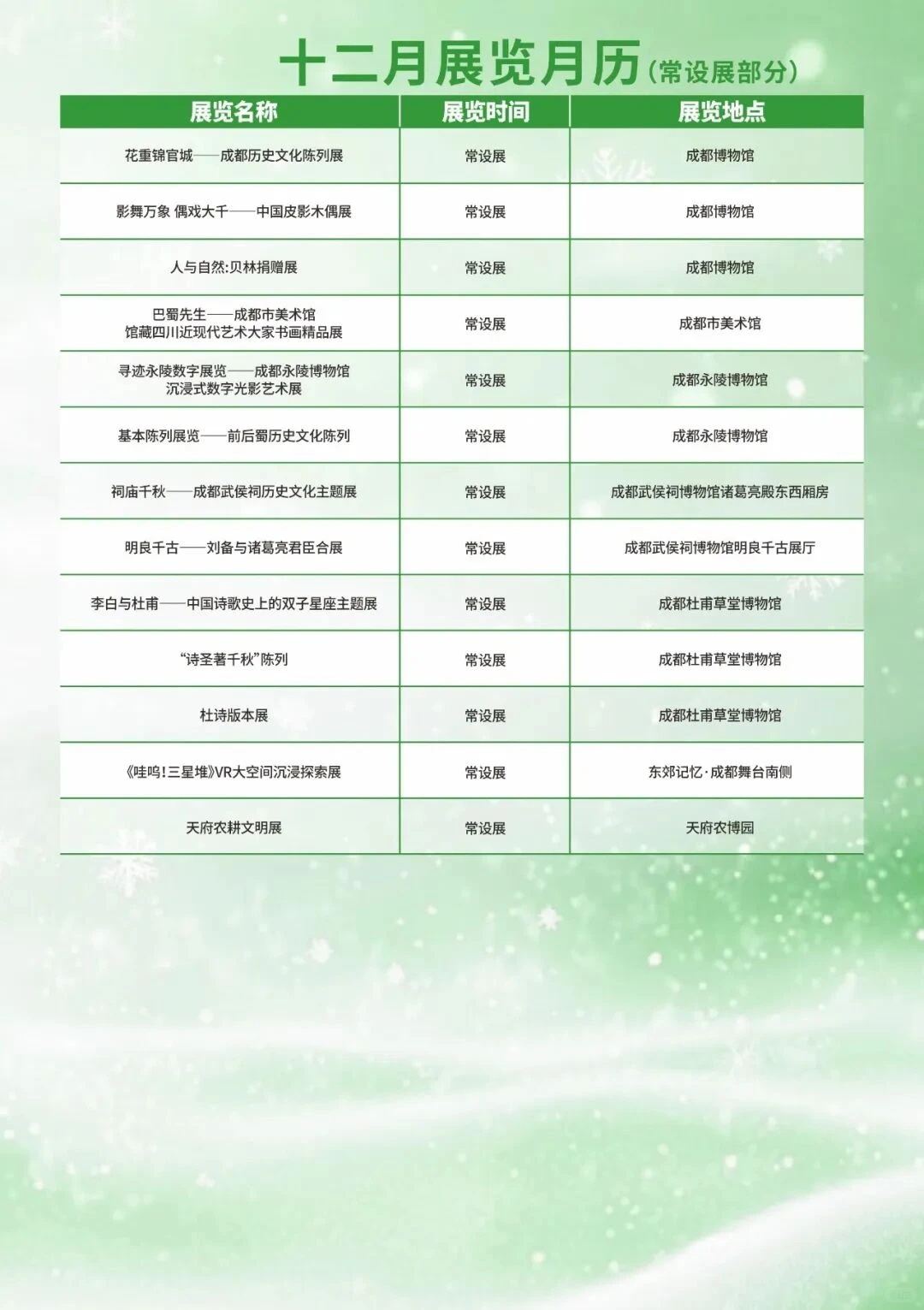成都12月活动汇总(12.1-12.31)