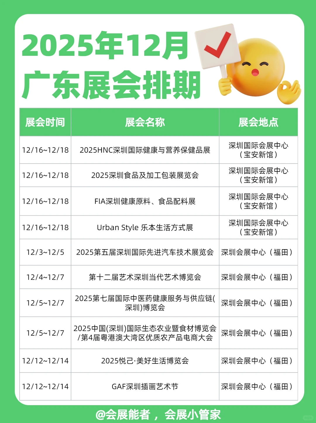 12月广东展会排期，精彩提前看！