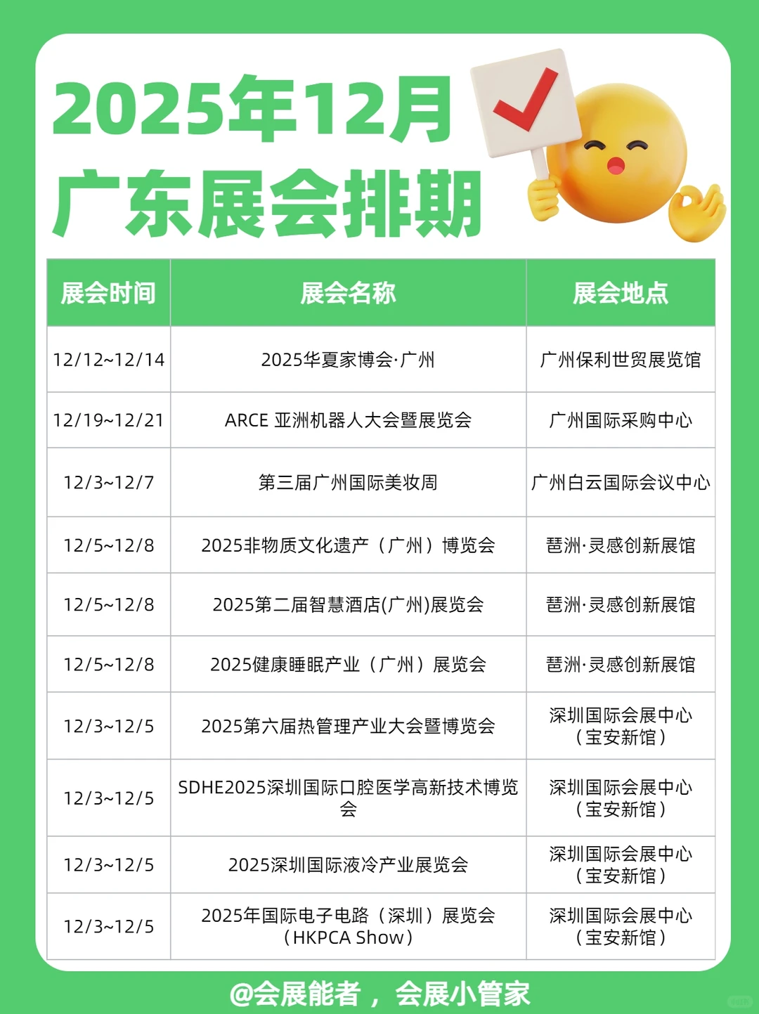 12月广东展会排期，精彩提前看！