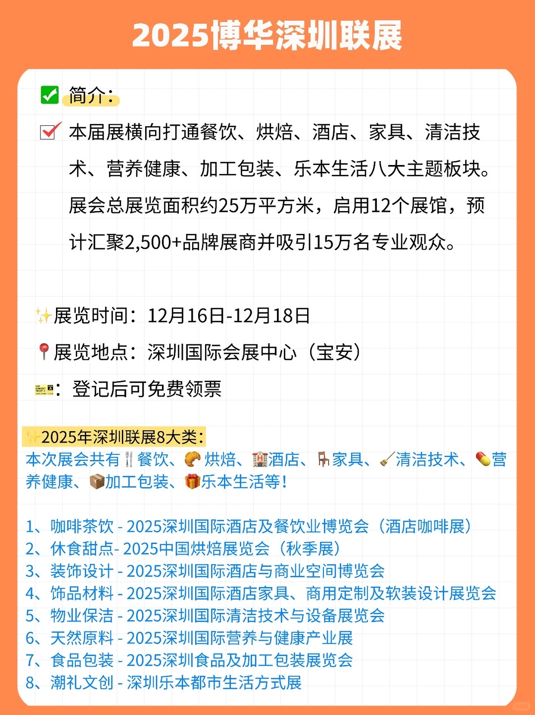 ✅深圳12月展会：咖啡烘焙展、宠物展、茶博会…