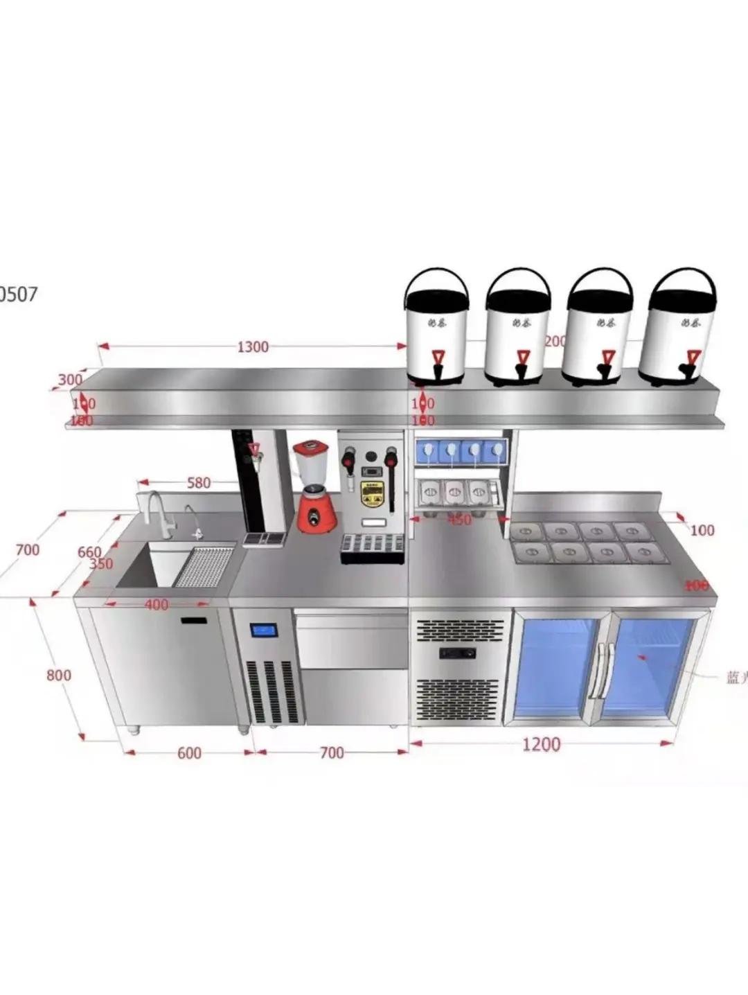奶茶店比较热门的设备款式类型效果图