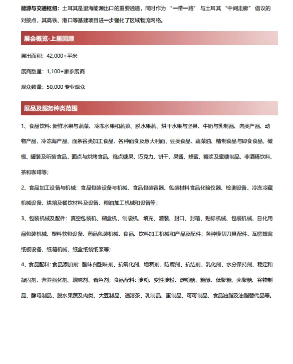 2026 土耳其食品展,拿捏亚欧非 3 小时市场